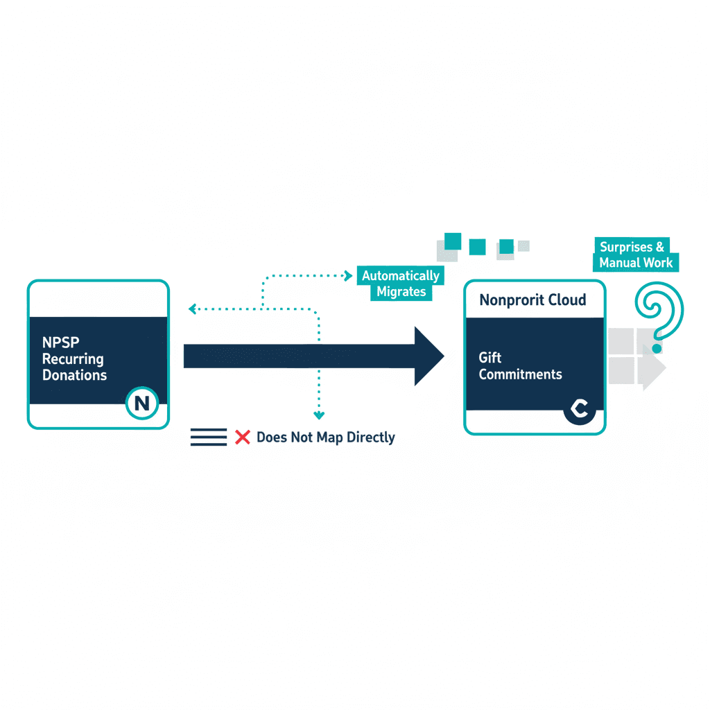 NPSP Recurring Donations vs. Nonprofit Cloud: What Actually Migrates